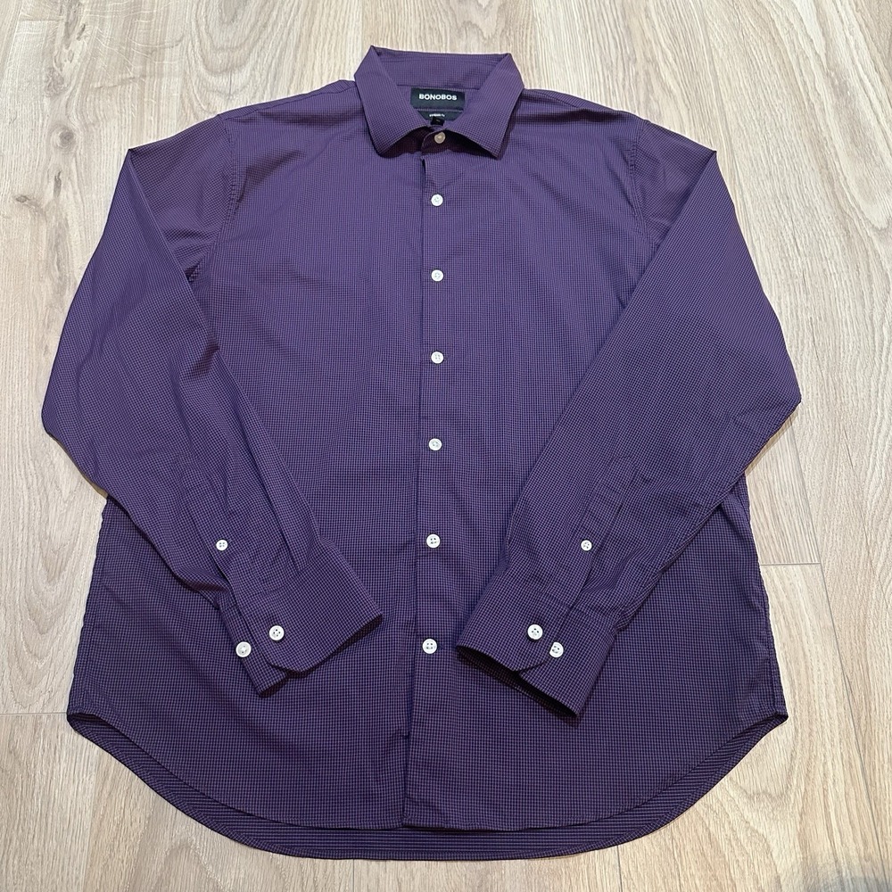 BONOBOSโ Performance Plaid Standard Fit Long Sleeve Button Down Shirt Mens L